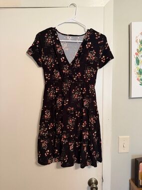 Floral Black Dress
